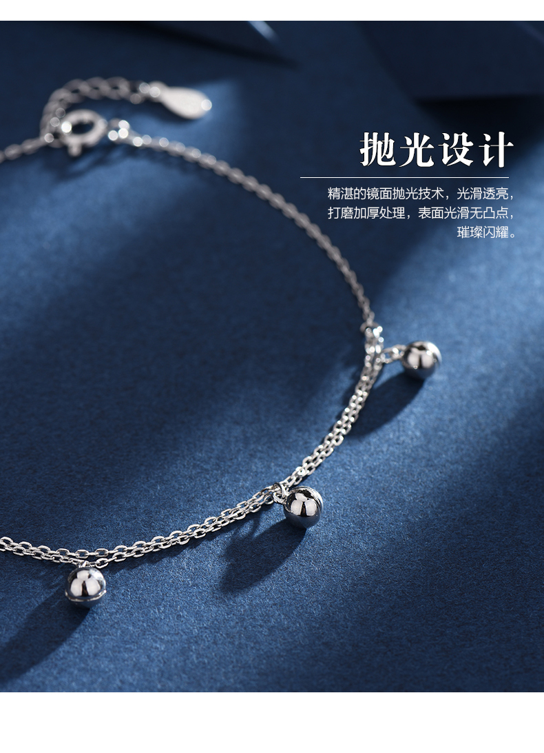 Chuông có một chiếc vòng chân nữ bằng bạc 925 sterling âm thanh phiên bản Hàn Quốc của cô sinh viên đơn giản Sen Sở hữu cá tính nữ sinh nhật Han Han lắc chân nữ hàn quốc