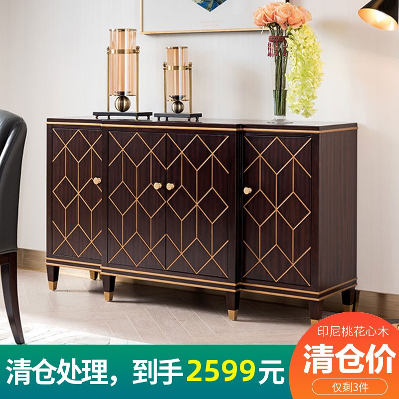 American light lavish dining cabinet Living room Xuan Guan Cabinet Harbor Style Side Cabinet Rear Modern Minimalist Furniture Solid Wood Storage Tea Water Cabinet