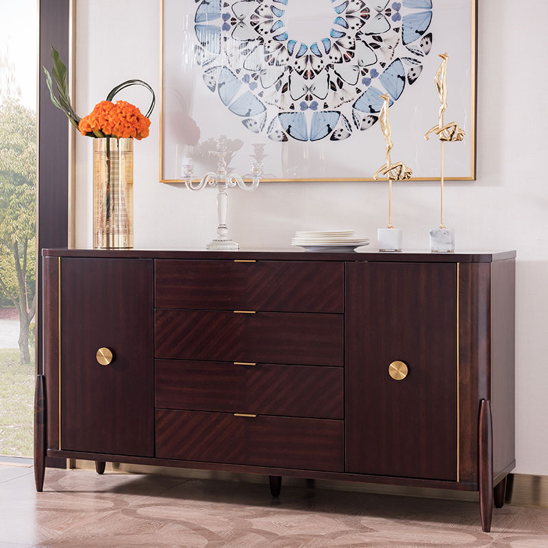 American solid wood dining cabinet post modern luxury tea cabinet Living room furniture large capacity sea locker cabinet