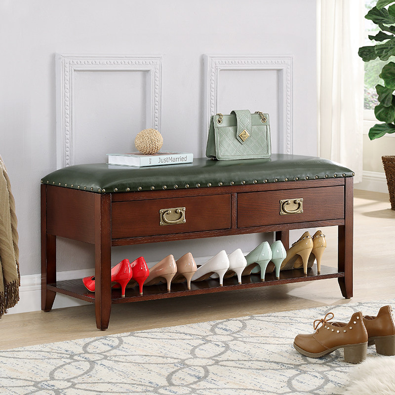 American swapped shoes stool solid wood home in doorway Balcony Shoes Stool style wearing shoes Stool Shoes Cabinet Containing Storage Racks-Taobao
