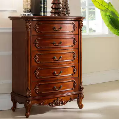 American solid wood chest of drawers Bedroom locker Large-capacity storage cabinet Large chest of drawers Multi-pumping cabinet European-style chest of drawers