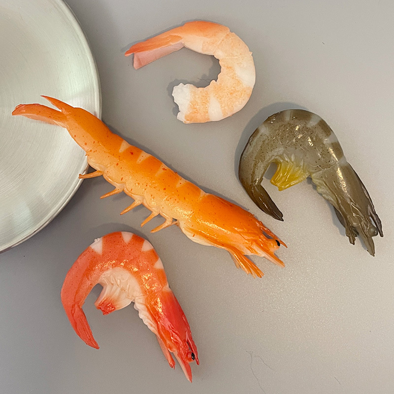 Cute and Quirky Seafood-Themed Hair Clips with Grilled Shrimp and Prawns for Children and Girls