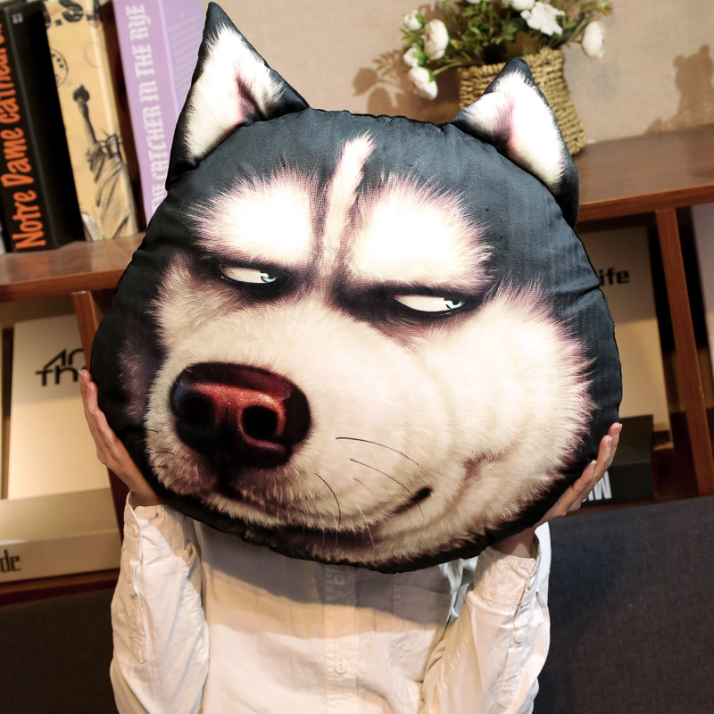 Cute Hassetch Diha Dog Head Hug Pillow Lean Back Cushion Back Cushion Pillow Sofa Bed Head Office Big Backrest