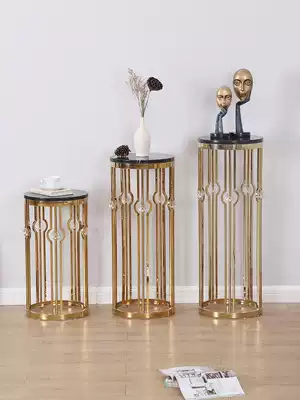 Light luxury flower rack marble decoration decoration living room shelf indoor stainless steel landing Nordic creative flowers a few