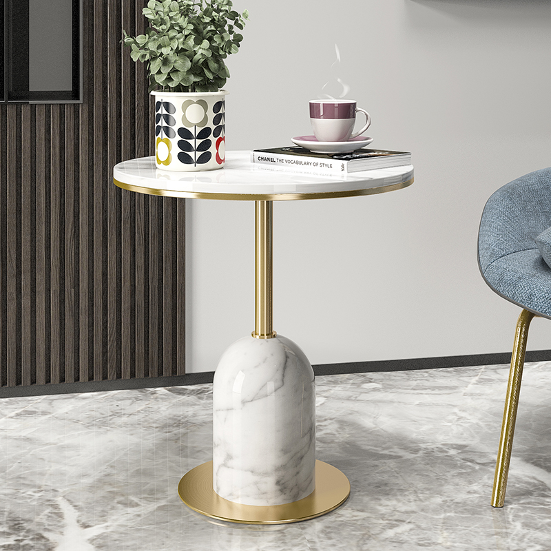 Italian light lavish lace a few marble rear modern minimalist corner a few combined round 2020 new small-family-type tea table