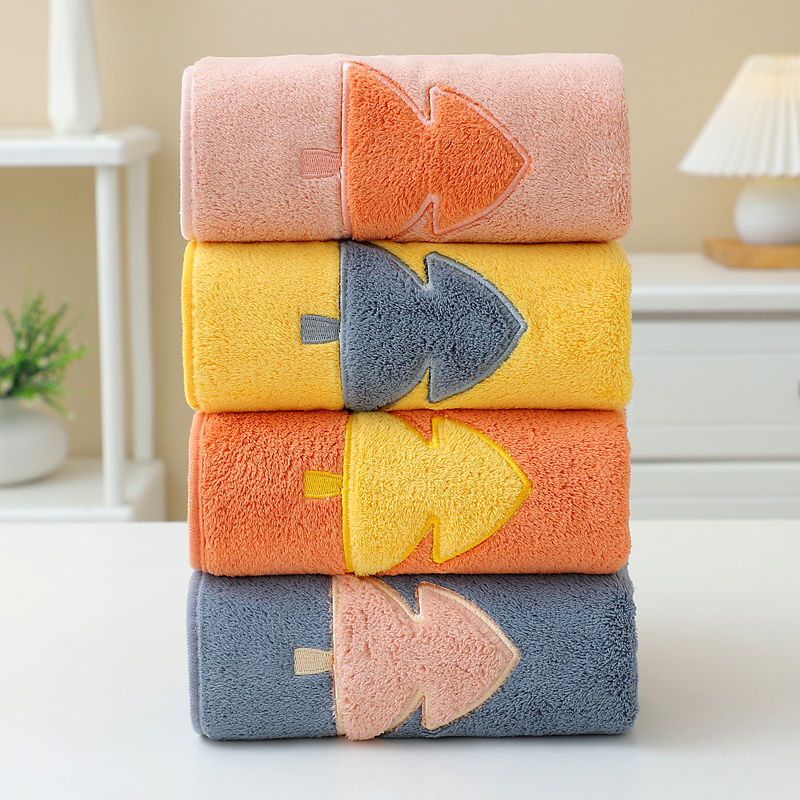 [Pack of Four] Extra Thick Absorbent Towels Bath Towels Face Towels Soft and Skin-Friendly Non-Shedding Quick-Drying Large Set for Adults