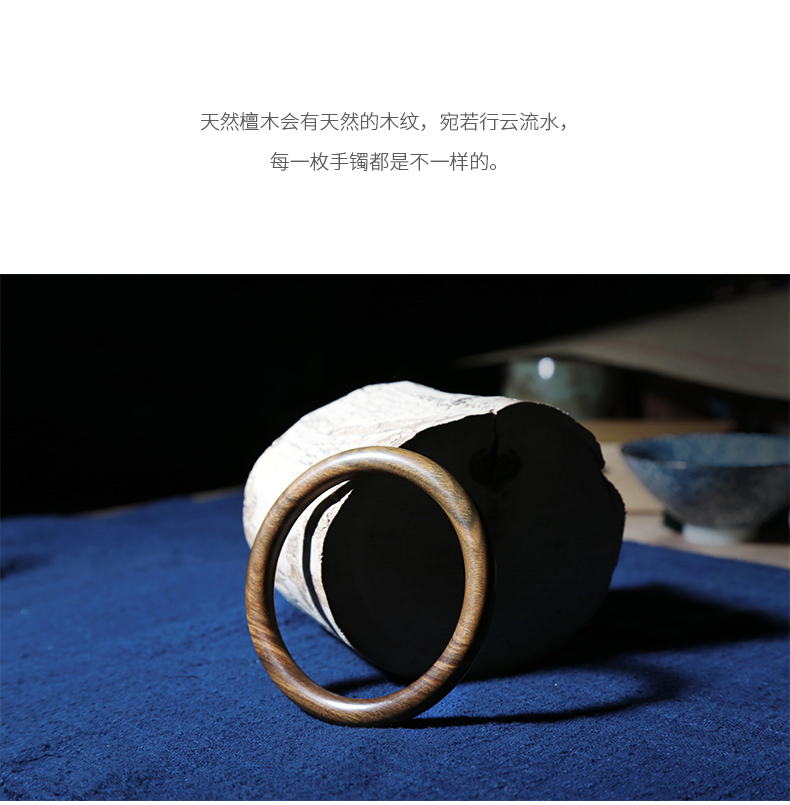 Đơn giản retro tự nhiên quý giá xanh lá cây gỗ đàn hương đóng tay nhỏ vòng tay handmade phong cách dân tộc nữ trang sức vòng cẩm thạch bọc vàng