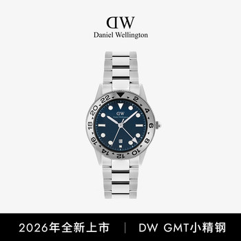 [New Product]Dw Watch Iconic Series Gmt Small Stainless Steel Men's Quartz Watch, Stylish Gift for Boyfriend