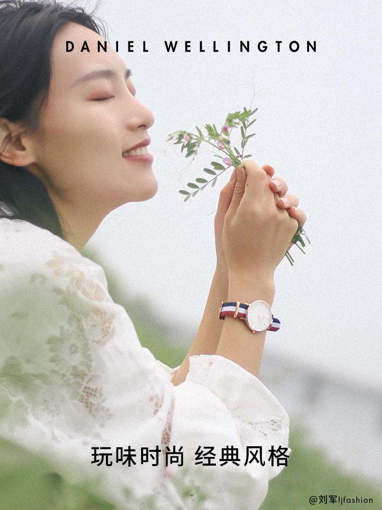 Dw Watch for Women Classic Color-Blocked Woven Pattern Women's Watch European and American Fashion Wristwatch Gift 36mm