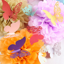 Butterfly wine cup card card card wall sticker cake decoration card wedding wedding supplies table card wedding reception card