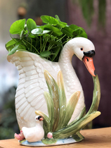 European-style Jane European Swan ceramic vase simulation vase TV cabinet porch ornaments home accessories wedding gifts