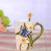 European style Jane European hollow valley Orchid Ceramic mug Water cup Tea cup Milk cup Coffee cup