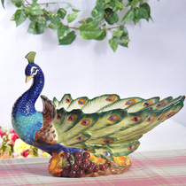 Fangya brand European Peacock ceramic fruit plate dried fruit plate living room luxury creative home high-grade fruit plate