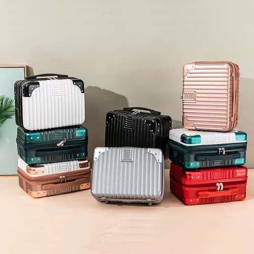 Портативный маленький чемодан, металлическая косметичка, 14 дюймов