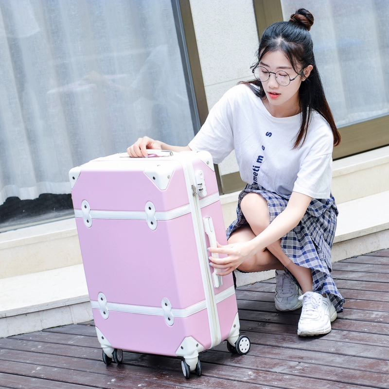 Hành lý graffiti lưới màu đỏ nữ dễ thương phiên bản Hàn Quốc của học sinh nhỏ tươi 24 inch caster vali hộp trẻ em 20 inch - Va li