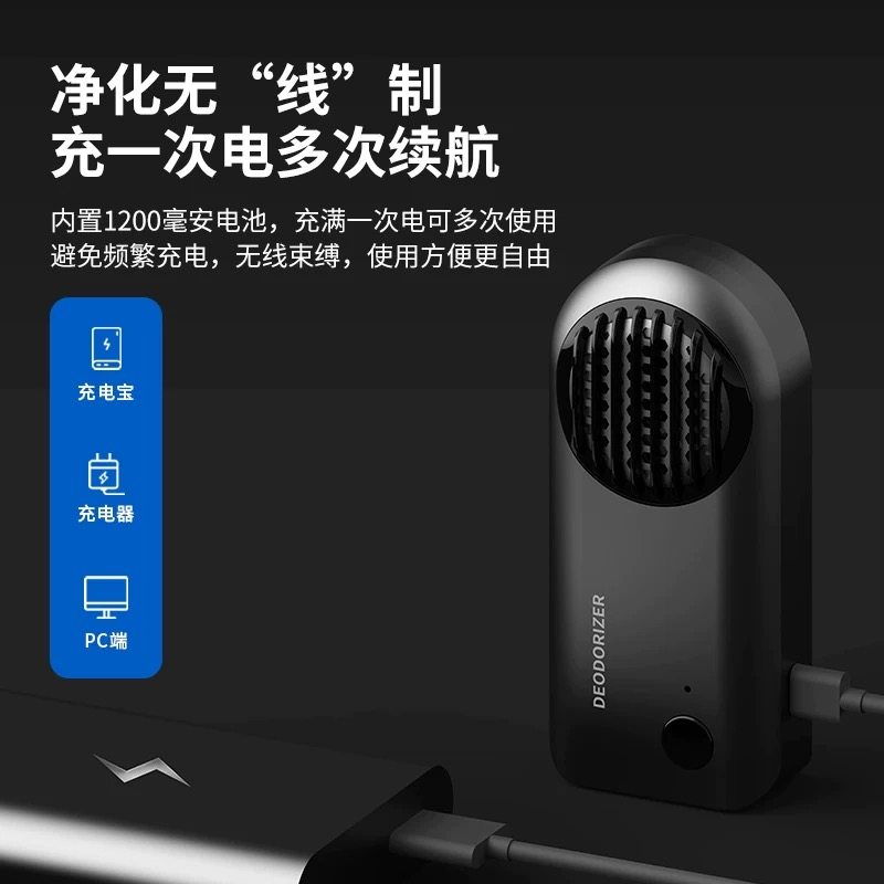 Car Air Purifier Ozone Eliminates Odors, Small Negative Ion Formaldehyde Removal Generator for Car Interiors