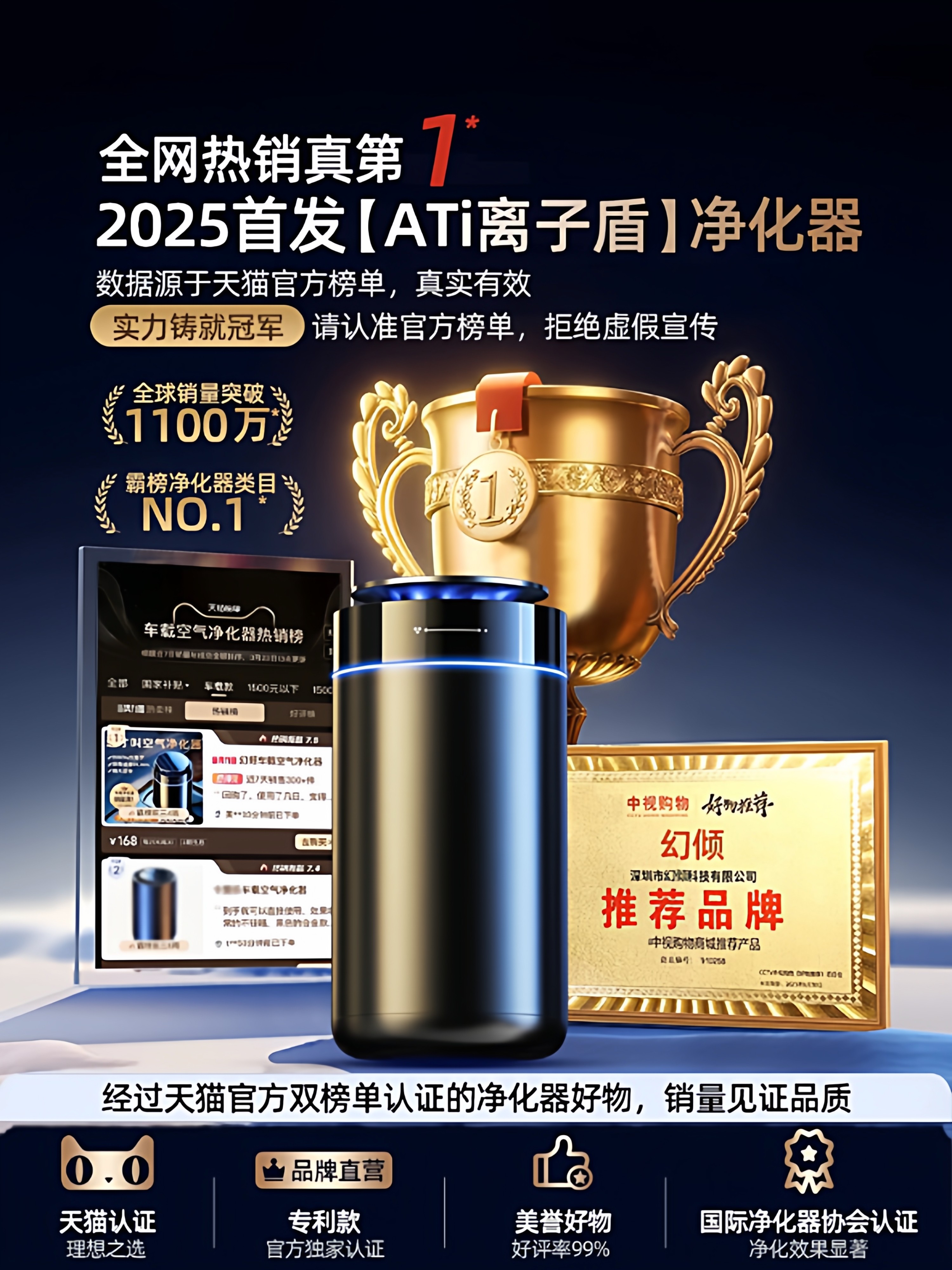 Car Air Purifier, New Car Odor Removal, Formaldehyde Removal, Car Deodorizing Negative Ion Aromatherapy Supplies