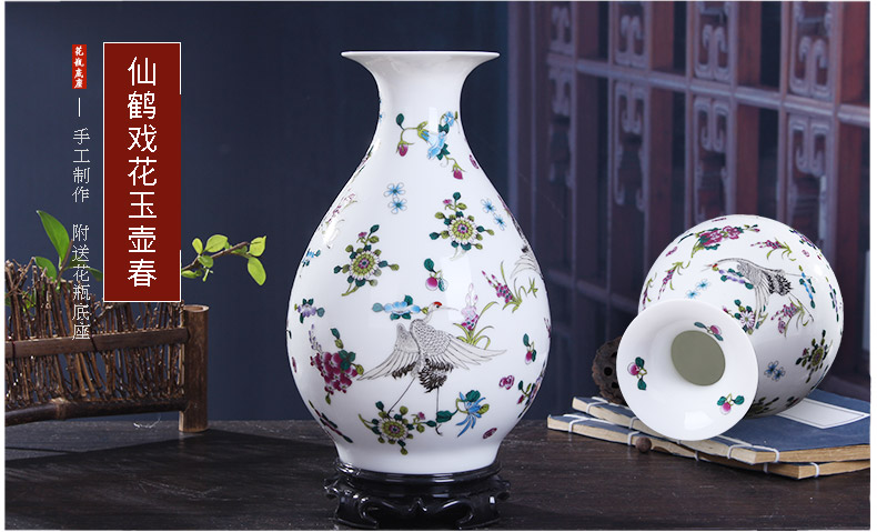 Jingdezhen ceramic vase ins furnishing articles sitting room art modern wine decorations study creative floret bottle arranging flowers