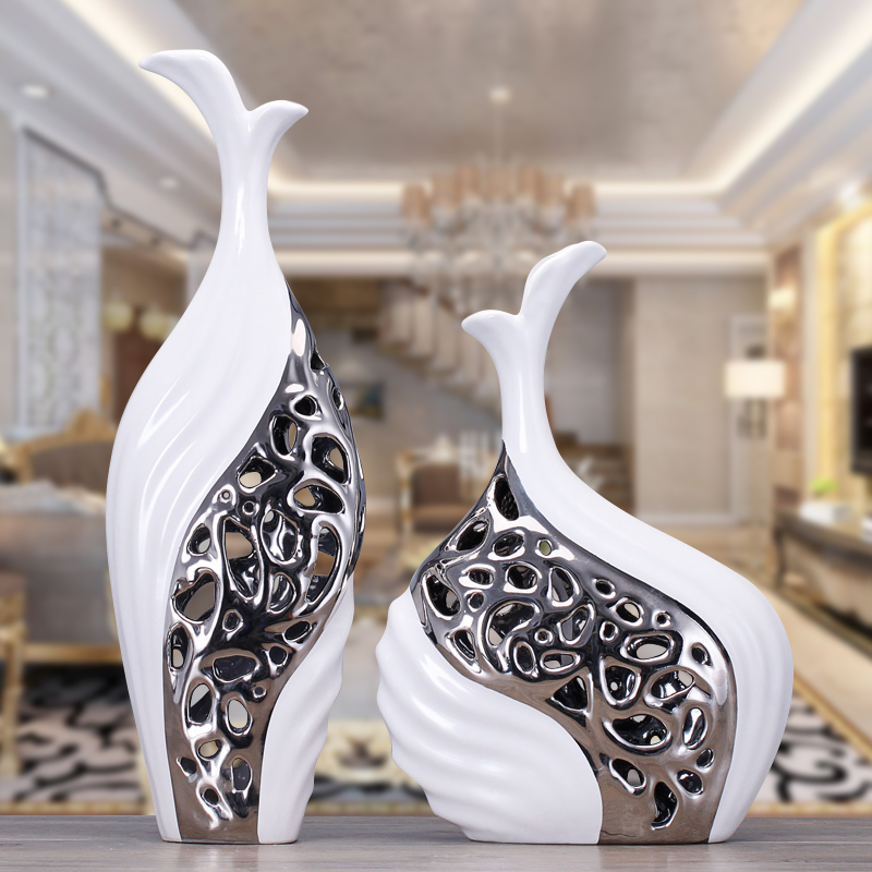 I and contracted home wine ark, adornment furnishing articles sitting room jingdezhen ceramics handicraft decoration of large vase