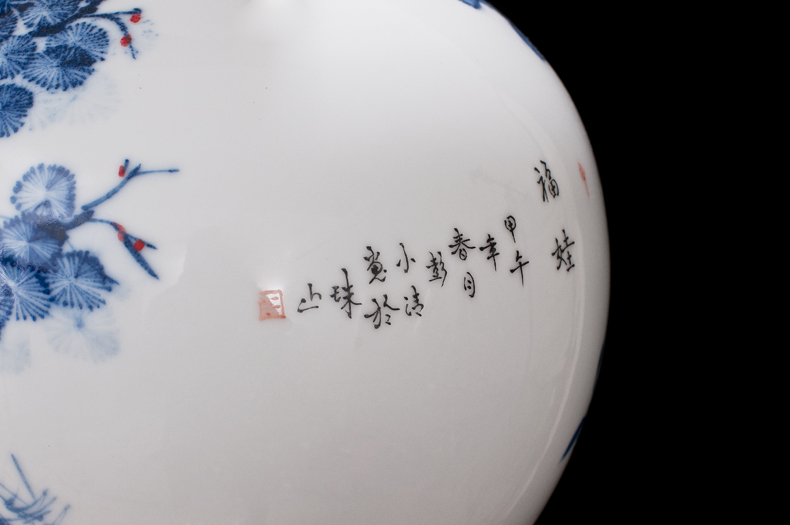 Jingdezhen ceramic porcelain enamel big vase household hand - made furnishing articles sitting room TV ark, handicraft ornament
