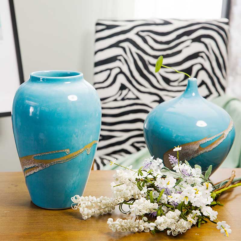 Creative new Chinese be born ceramic vase three - piece home sitting room ark adornment furnishing articles TV ark, decoration