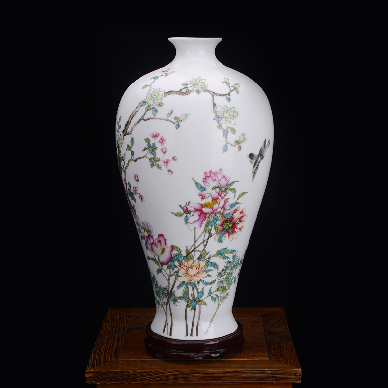 I and contracted red and white mesa of jingdezhen ceramics furnishing articles pastel pay-per-tweet harbinger vase