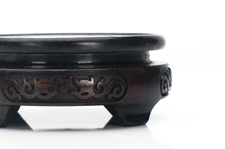 Stone base planter base shim handicraft base round vase base solid wood base