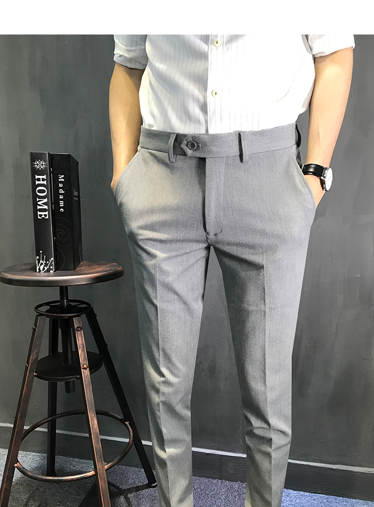 Quần mùa thu nam giản dị Quần dài chân thanh niên Hàn Quốc Anh quần nhỏ chín điểm cộng với quần nhung nam quần áo thời trang