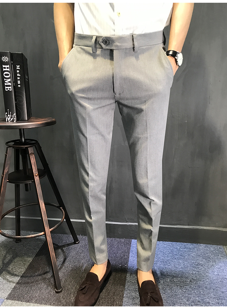 Quần mùa thu nam giản dị Quần dài chân thanh niên Hàn Quốc Anh quần nhỏ chín điểm cộng với quần nhung nam quần áo thời trang