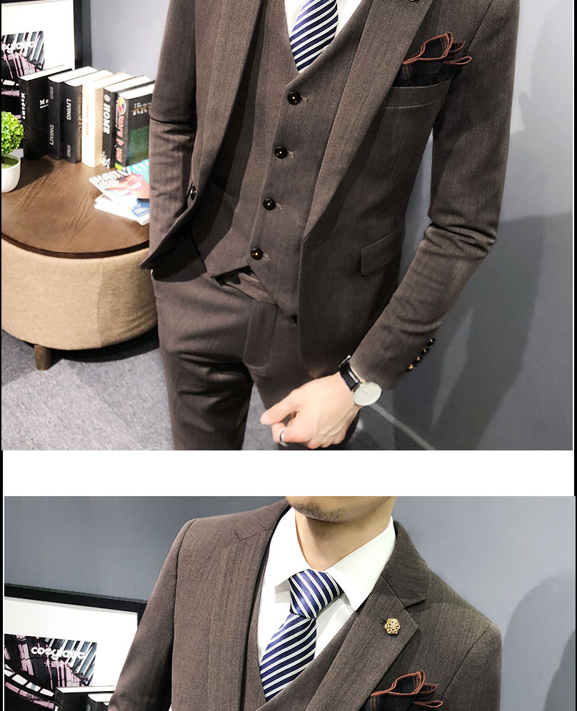 Mùa thu vest vest ba mảnh nam phiên bản Hàn Quốc của Slim British gió kinh doanh bình thường phù hợp với nam phù hợp với váy cưới áo khoác nam