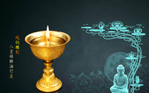 Tibetan exquisitely carved eight auspicious pure copper copper oil lamps for Buddha lamp holders lamp cups long-lasting lamps golden trumpets