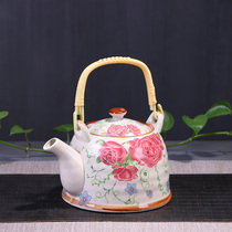 Blue and white large capacity beam teapot heat-resistant with filter Hotel household restaurant ceramic flower tea cold water pot