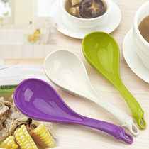 Truefun cooking angle soup spoon Household large spoon Long handle large soup spoon Large bone China porridge spoon Porridge spoon Plastic spoon