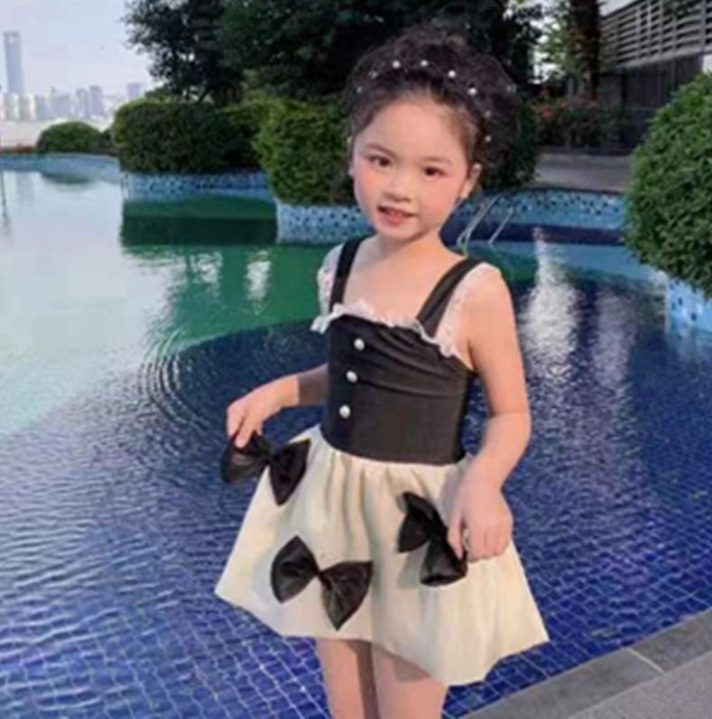 Girls' Various Styles of One-Piece and Two-Piece Swimsuits for Students and Young Children, 2023 New Polyester Girls' Baby Swimwear
