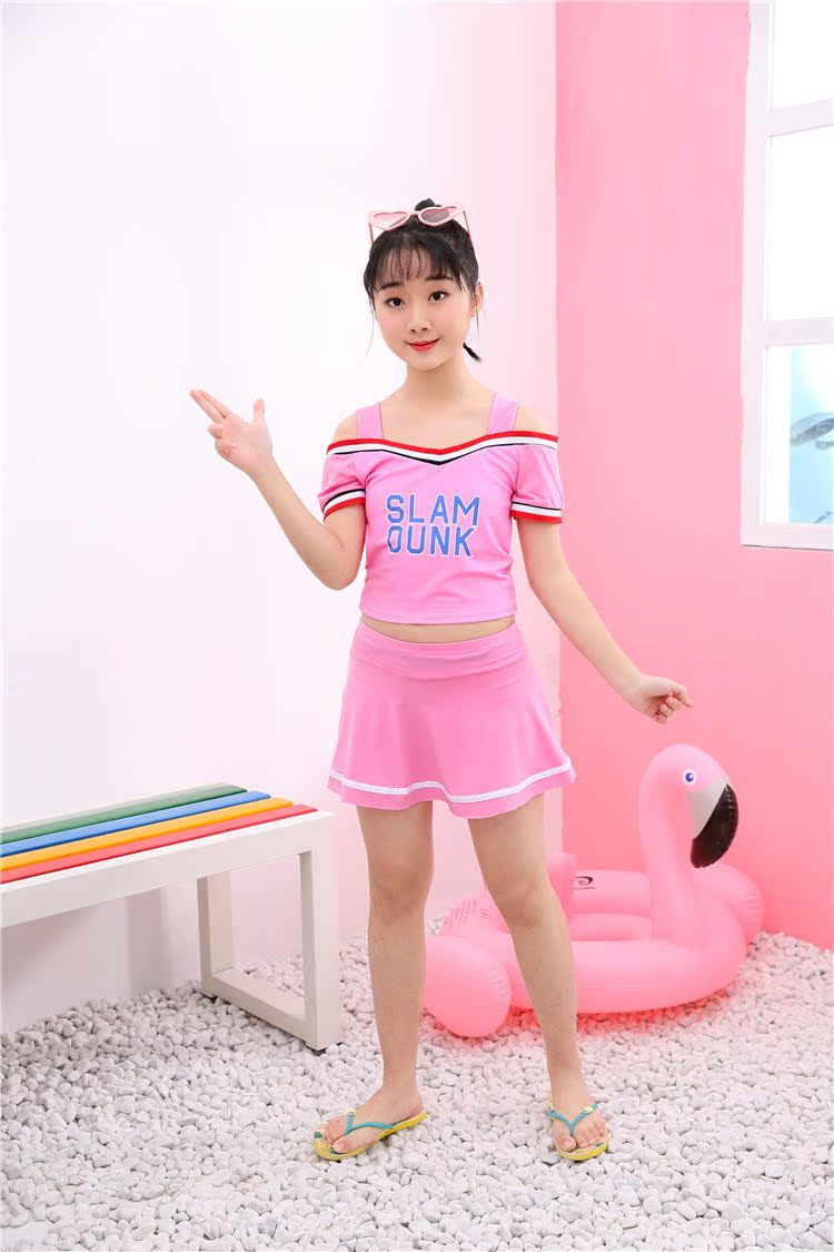 Đồ bơi trẻ em 1906 big boy chẻ váy bé gái 10-14 tuổi 2019 đồ bơi bé gái thể thao - Bộ đồ bơi của Kid đồ bơi cho bé sơ sinh
