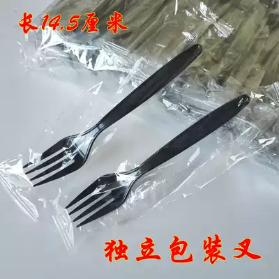 Black disposable fork independent packaging fork 5 inch fork 14 5CM cake fork fruit fork delivery fork length