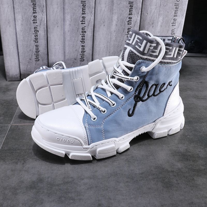 Men Shoes 2022 New Tide Martin Boots Male High Cylinder Casual Shoes Spring Summer Board Shoes Sails Shoes Breathable Heightening Shoes