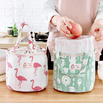 Fabric bento bag lunch box bag Large belt rice bag Student insulation bag Handbag bag lunch box bag