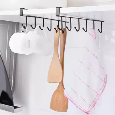 Tiger knight kitchen wrought iron seamless nail-free hook overall cabinet storage rack multi-function wardrobe row hook finishing rack