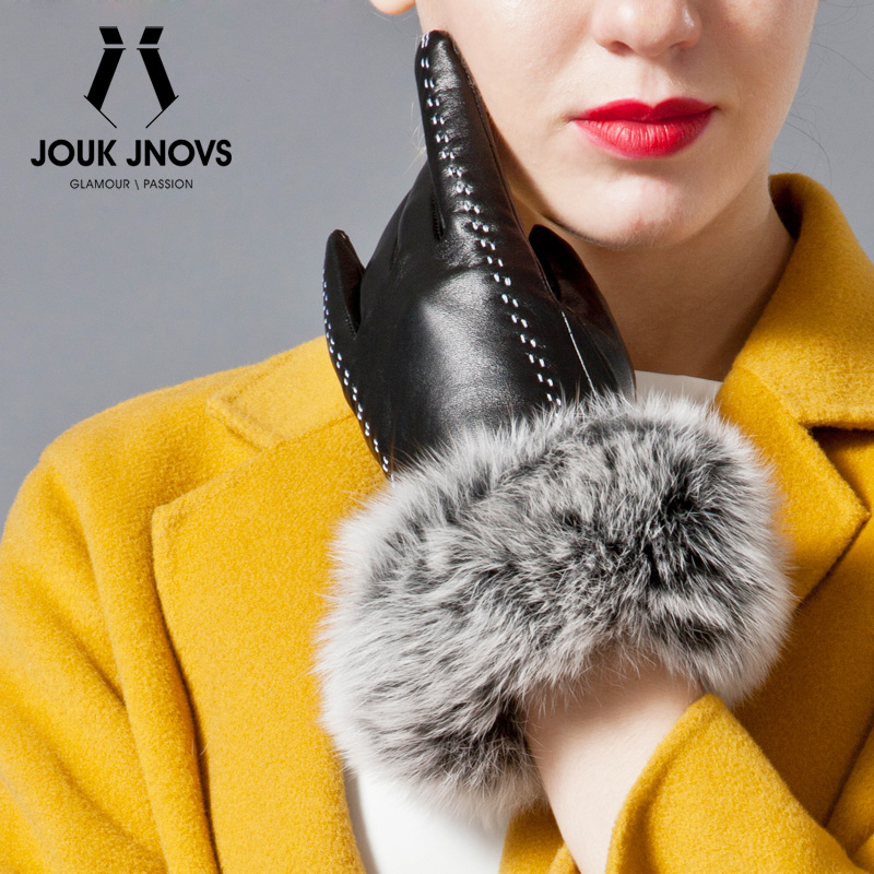 Imported Sheep New Fashion Lady Fox Fur Fur Gloves Touch Screen Lovers Thin Fur Gloves