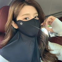 Маска на шею бесшовная, полулицевая, облачно-черная [UPF50+]