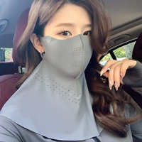 Бесшовная маска на половину лица и шеи, серый мокко [UPF50+]