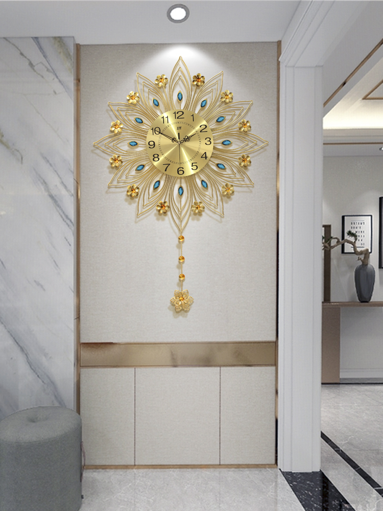 Modern simple watch wall clock Living room household European style fashion personality clock Light luxury creative mute Quartz clock