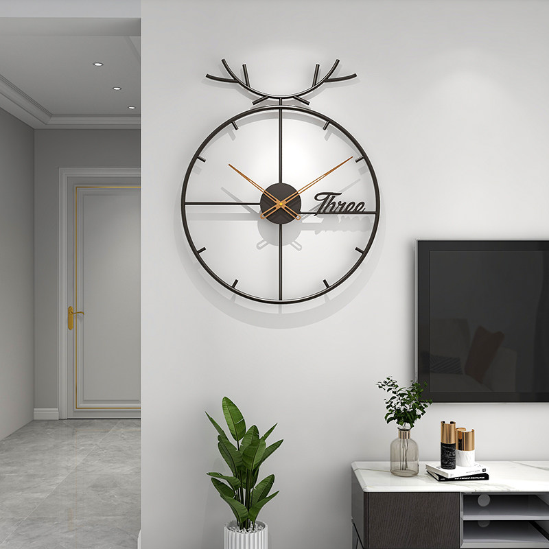Clock wall clock living room 2021 new modern minimalist light luxury atmosphere home fashion creative decoration clock hanging wall