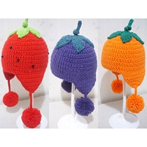 DIY Handmade Wool Thread Crochet Needle Woven Fruit Vegetable Ear Cap Electronic Illustration Photo Tutorial