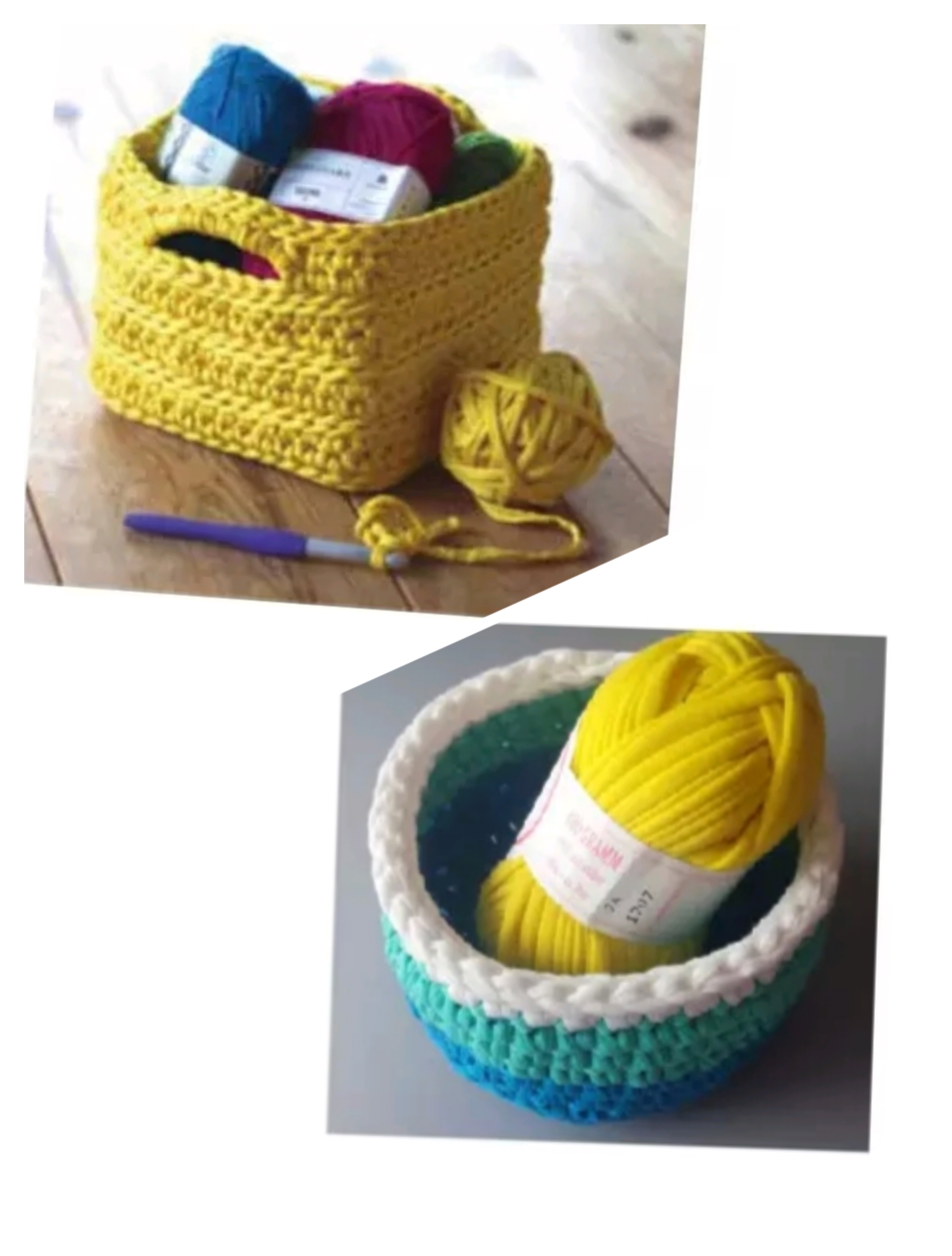 Handmade diy wool hook knitting Electronic graphics Picture tutorial square round sheet basket