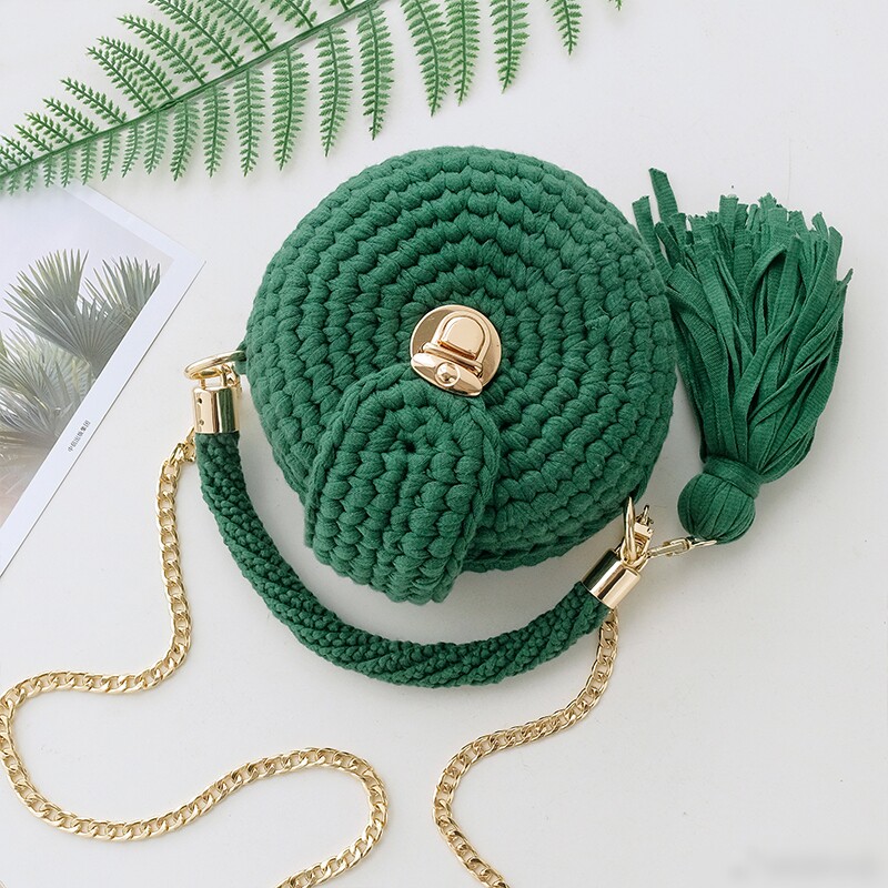 DIY Handmade Wool Thread Crochet Needle Braided Round Bag of pictures Tutorials Electronic Tutorials