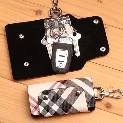 Key bag Women's multi-function plaid fashion women's key bag buckle Key bag Men's waist hanging keychain car bag