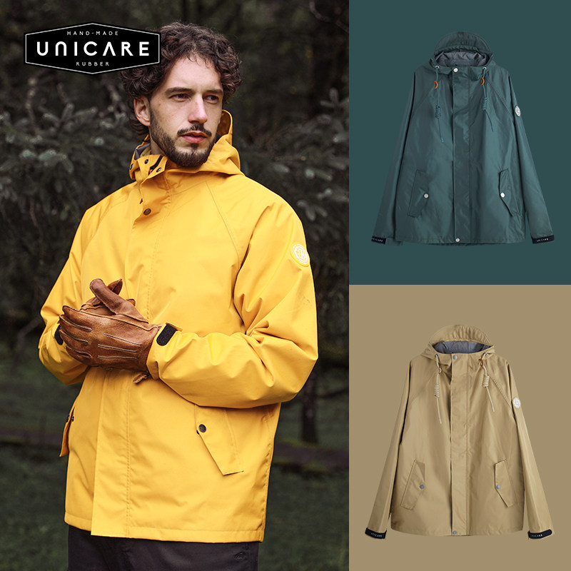 UNICARE functions retro submachine clothing windproof jacket male and female jacket waterproof raincoat Fashion outdoor rain cape 
