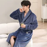 Демисезонный длинный банный халат, бархатная фланелевая коралловая флисовая пижама для влюбленных, увеличенная толщина